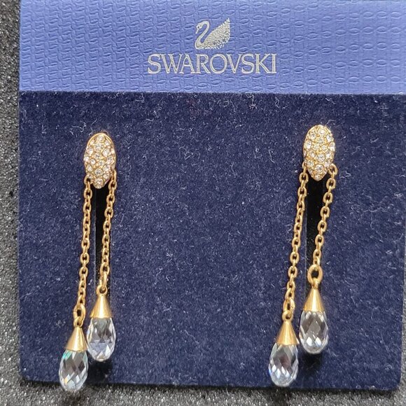 SWAROVSKI Gold-tone Crystal Jewelry Set (Necklace + Earrings) *EXCELLENT COND.* - Picture 5 of 7